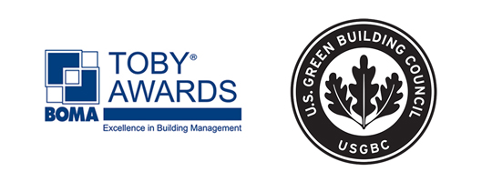 Toby Awards Excellence in building management and US Green Building Council logos