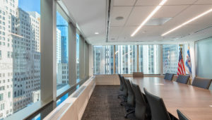 Boardroom within the CAR offices with view of skyline