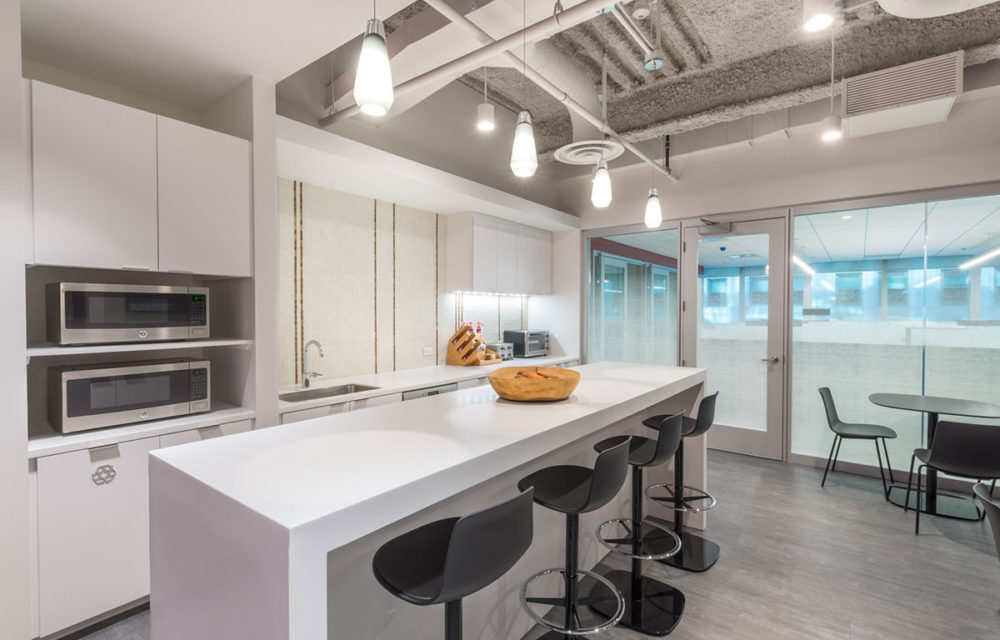 Office kitchen areas with counter seating