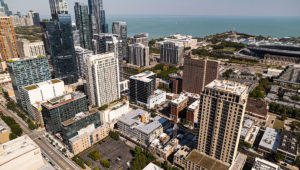 Aerial view of Chicago's South Loop