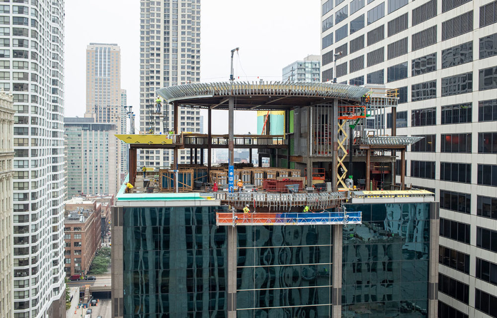 Rooftop board room construction