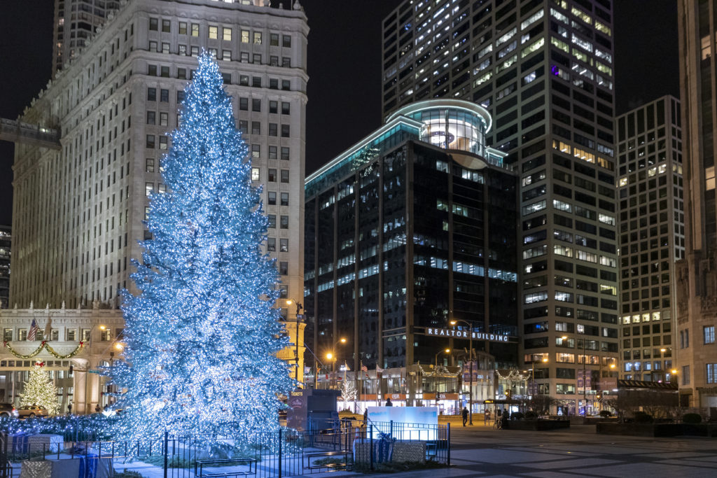 Downtown Chicago at night