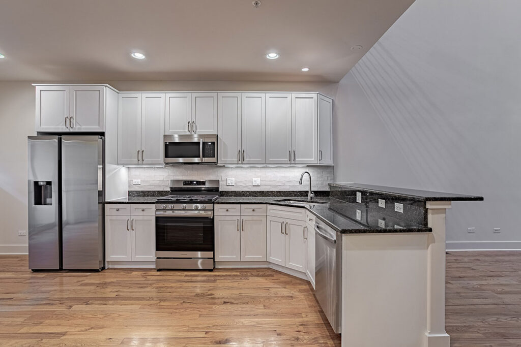 Modern kitchen upgrades within an Evanston apartment