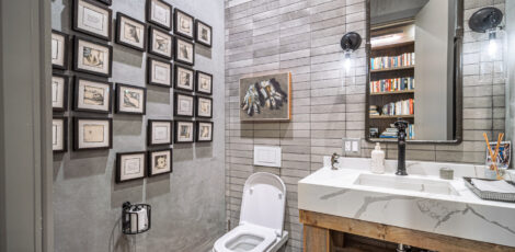 Bathroom inside West Loop condo