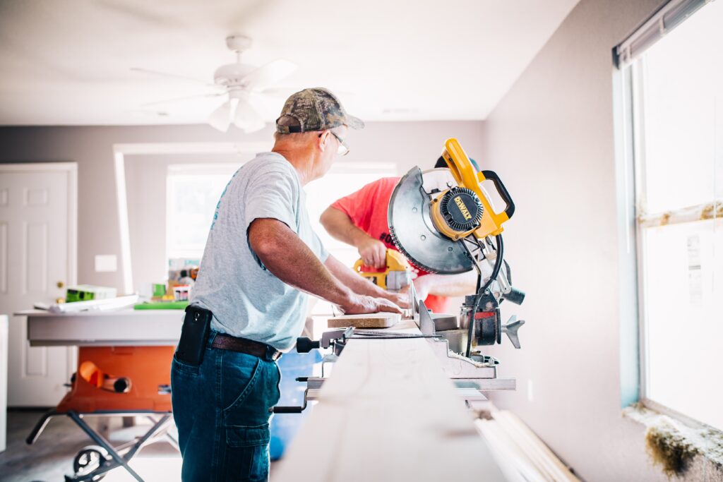 Home renovation using a saw